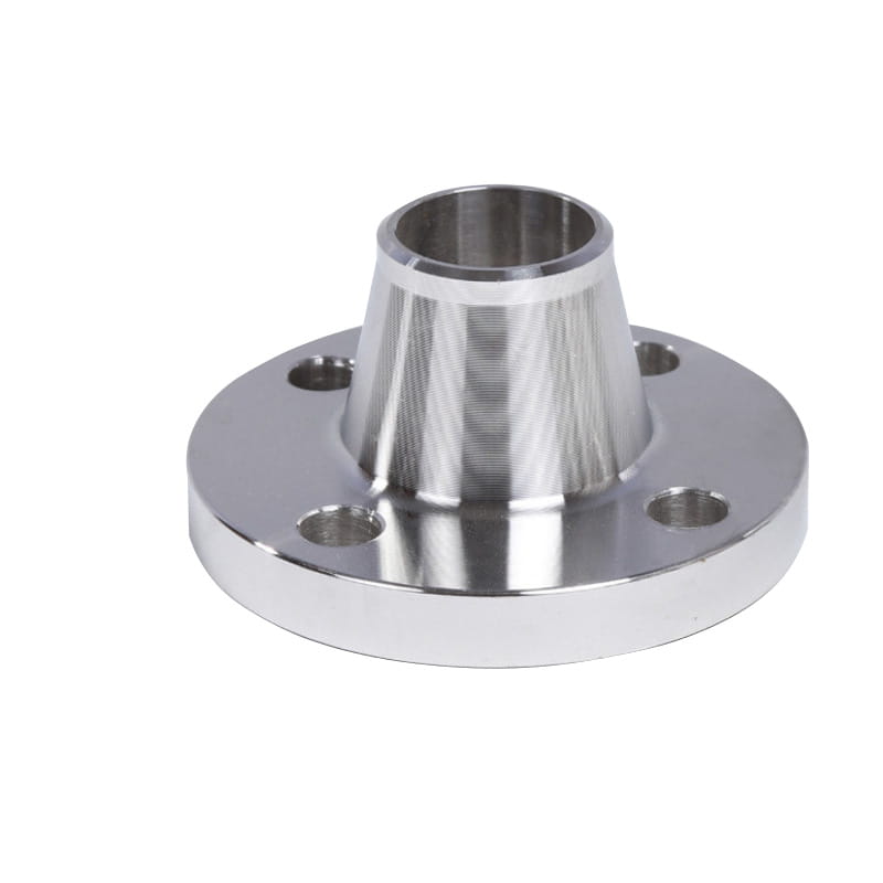 Brida de cuello de soldadura de acero inoxidable con un cubo cónico y un borde