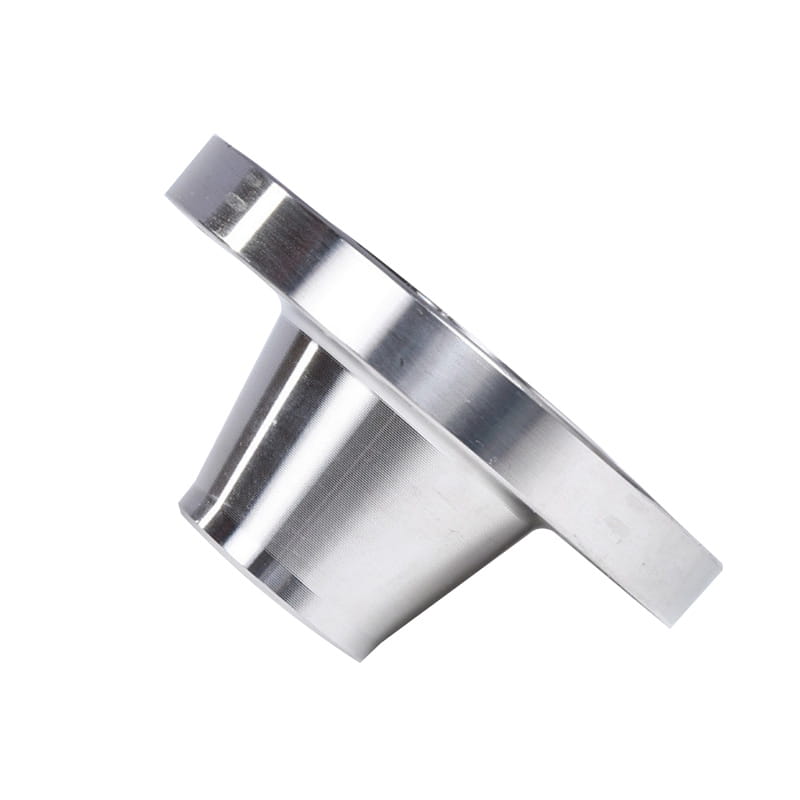 Brida de cuello de soldadura de acero inoxidable con un cubo cónico y un borde