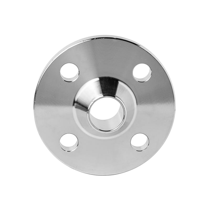 Brida de cuello de soldadura de acero inoxidable con un cubo cónico y un borde