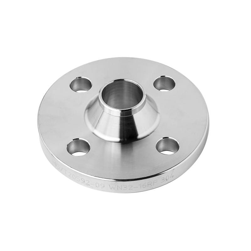 Brida de cuello de soldadura de acero inoxidable con un cubo cónico y un borde