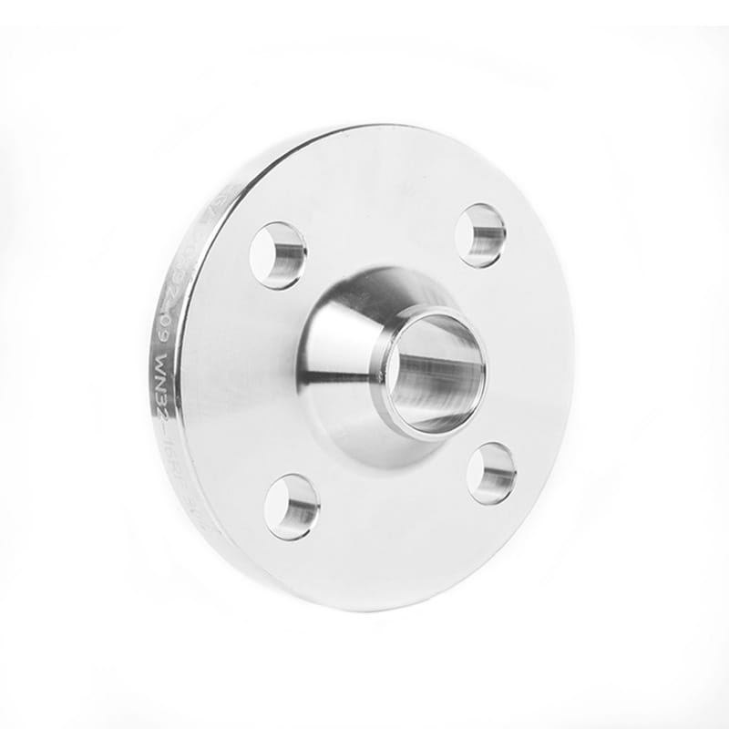 Brida de cuello de soldadura de acero inoxidable con un cubo cónico y un borde