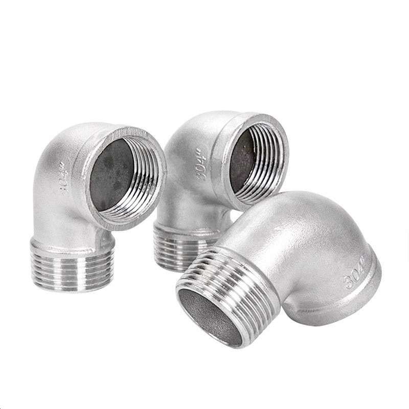304 accesorios de acero inoxidable de acero inoxidable 90 ° Codo accesorios para tuberías roscadas