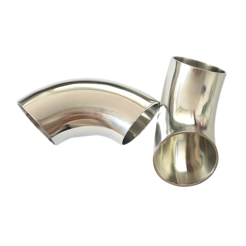Soldadura con tope de acero inoxidable cepillado 90 ° Radio corto (SR) doblaciones de tubo