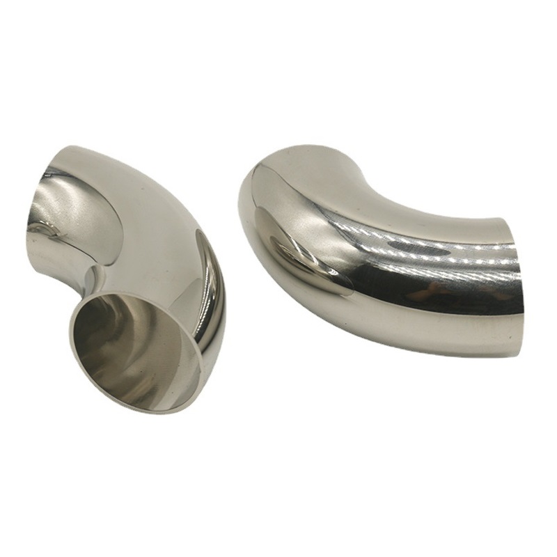 Soldadura con tope de acero inoxidable cepillado 90 ° Radio corto (SR) doblaciones de tubo