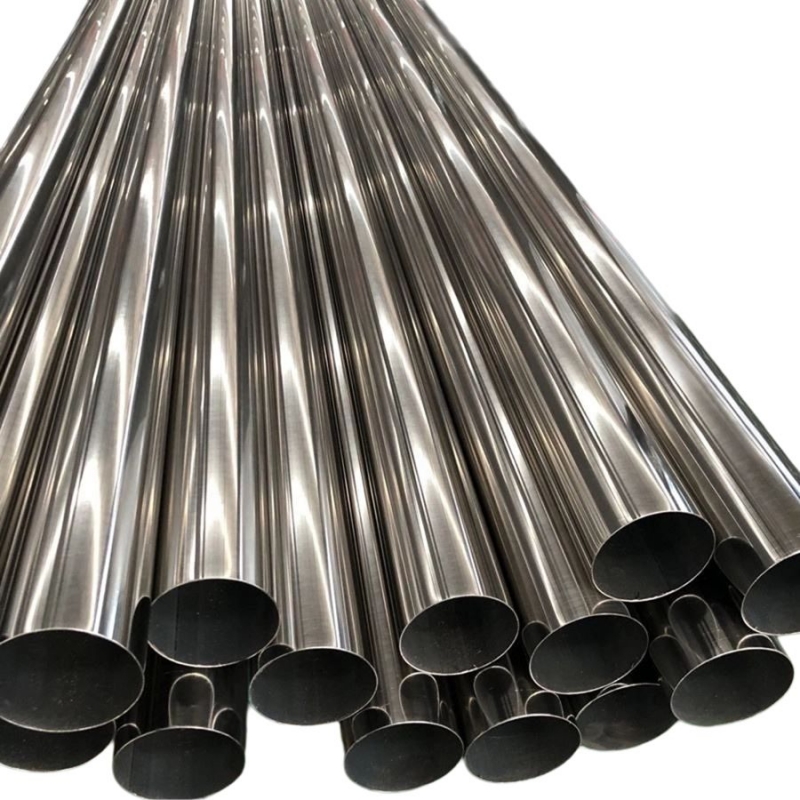 Tipada redonda de acero inoxidable de soldadura brillante de pared delgada para gas